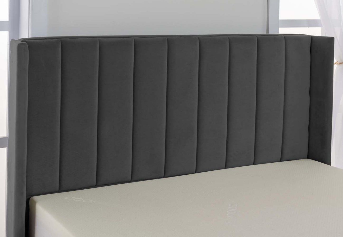 Wing Panel Ottoman Storage Bed (Gas Lift), Sleep Factorys Madison Steel Plush Velvet Upholstered Bed Frame - 6ft Super King (180 x 200 cm)