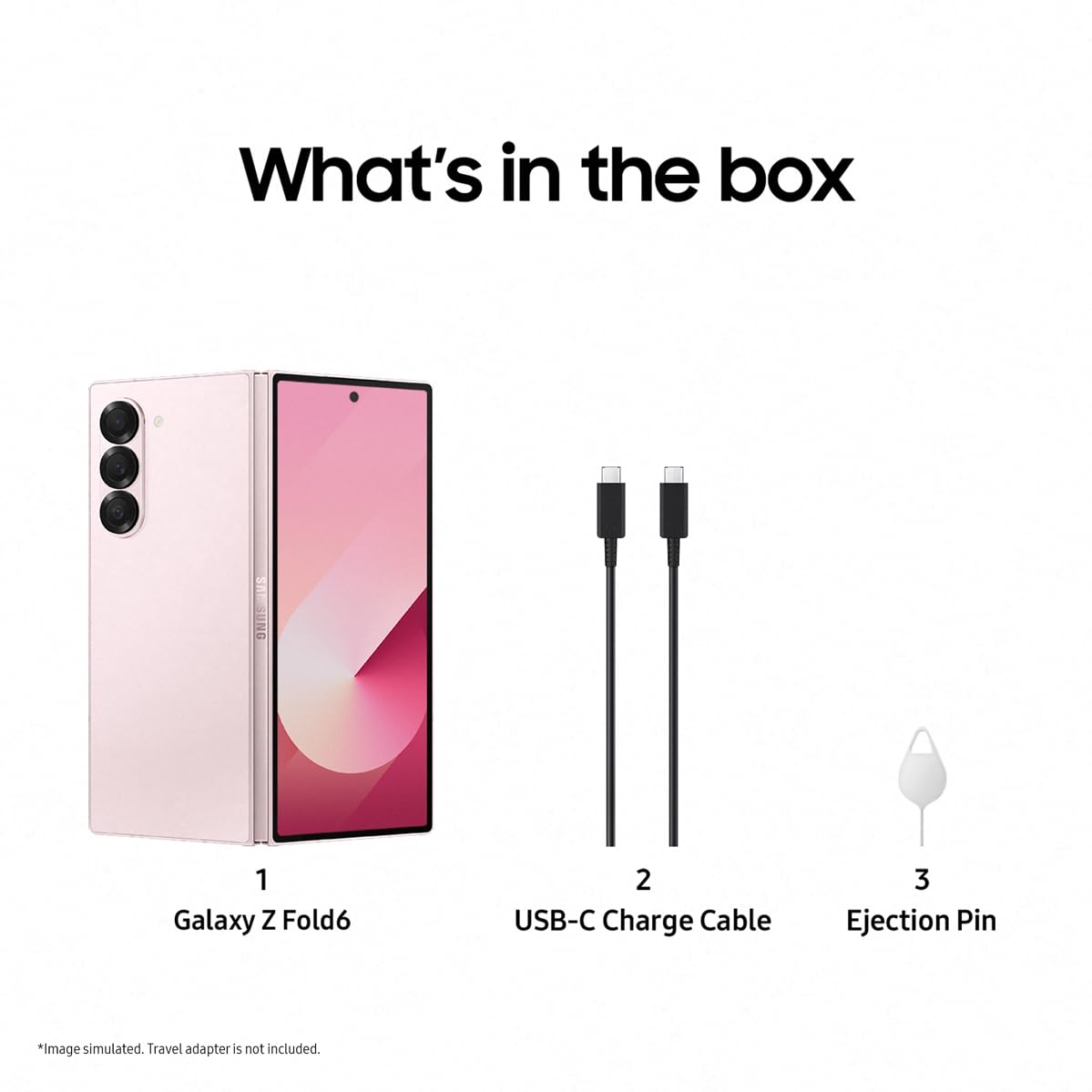 Samsung Galaxy Z Fold6 AI Smartphone, Unlocked Android Smartphone, 1TB Storage, Pink and Watch Ultra, Smart Watch, Dark Grey (UK Version)