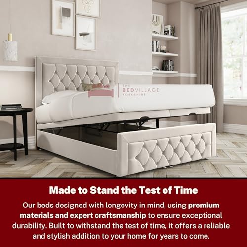 Ripon Ottoman Divan with Footboard King (5ft) Ottoman Divan Bed with 2000 Pockett Sprung Mattress | Silver Plush | Premium British Timber | Handcrafted