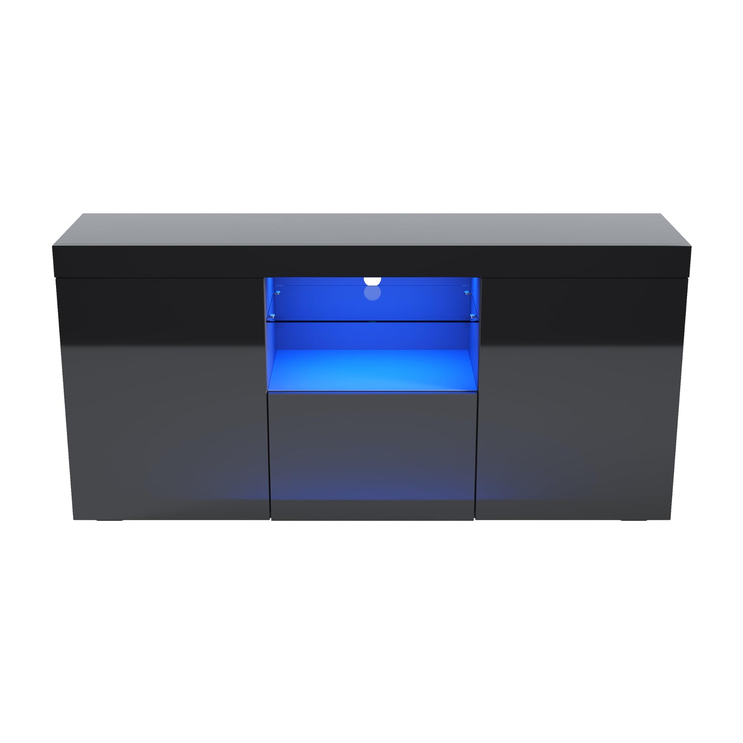 ELEGANT 1200mm LED TV Cabinet Modern White Gloss TV Stand with Ambient Lights for Living Room and Bedroom with Storage Furniture for 32 40 43 50 inch 4k TV