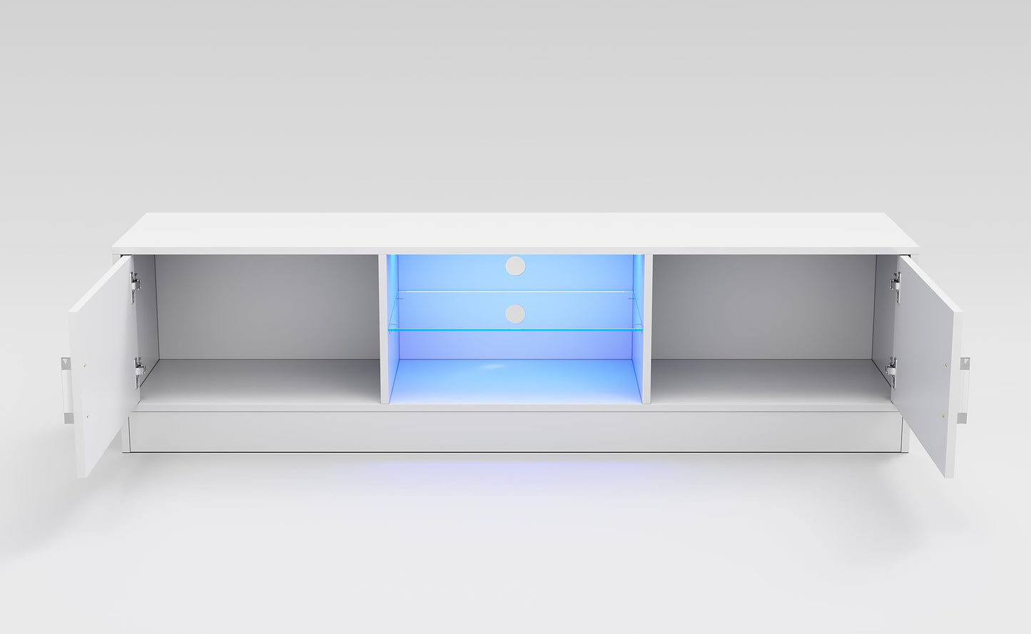 ELEGANT 1200mm LED TV Cabinet Modern White Gloss TV Stand with Ambient Lights for Living Room and Bedroom with Storage Furniture for 32 40 43 50 inch 4k TV