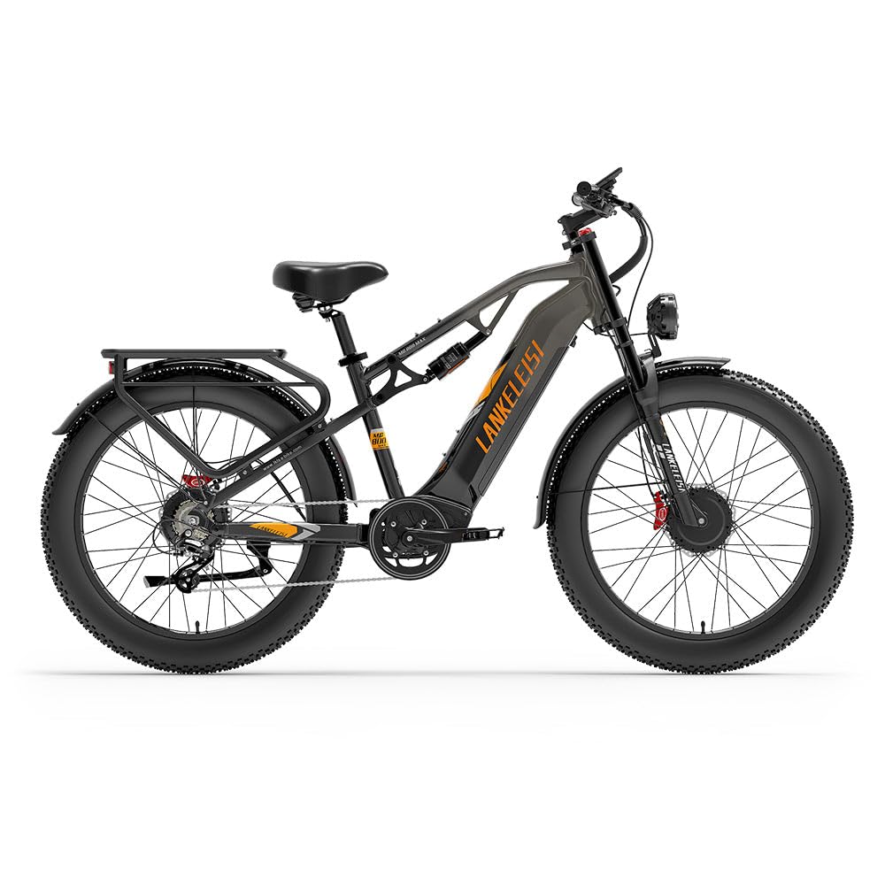 LANKELEISI MG800Max dual motor electric bicycle, 26 * 4 tires, 7 speeds, dual suspension, 20AH battery.