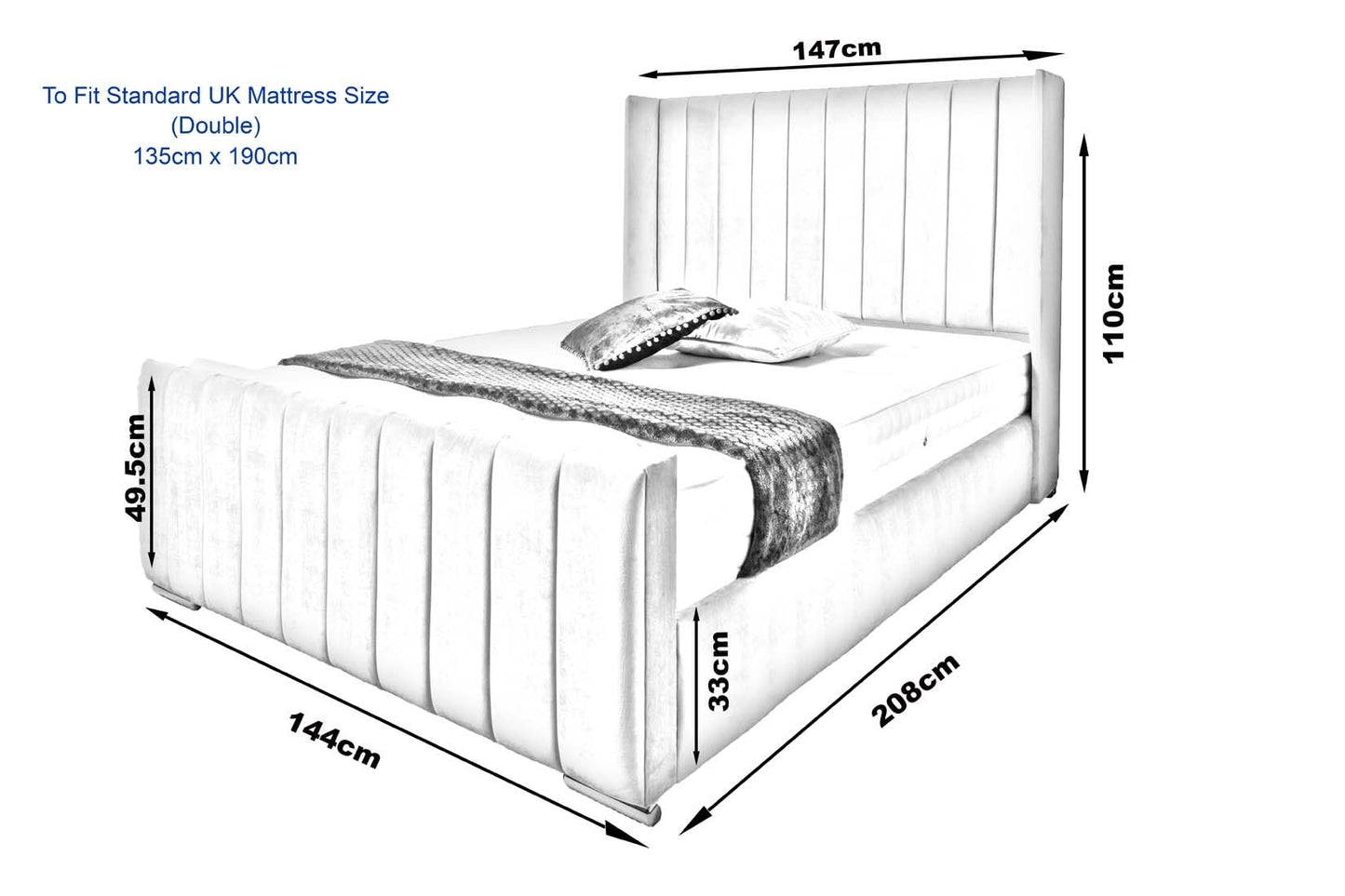 Wing Panel Ottoman Storage Bed (Gas Lift), Sleep Factorys Madison Steel Plush Velvet Upholstered Bed Frame - 6ft Super King (180 x 200 cm)