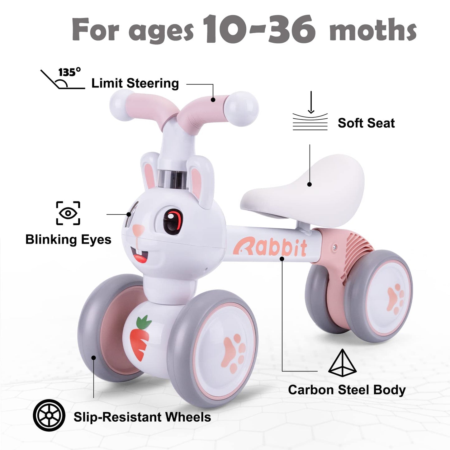 XIAPIA Baby Balance Bike 1 2 3 Years Old Boys Girls Toddler Ride on Toys for 1 Year Old Baby Trike Garden toys 1 st Birthday Gift for Girls Boys Bike Walker No Pedals (Panda)
