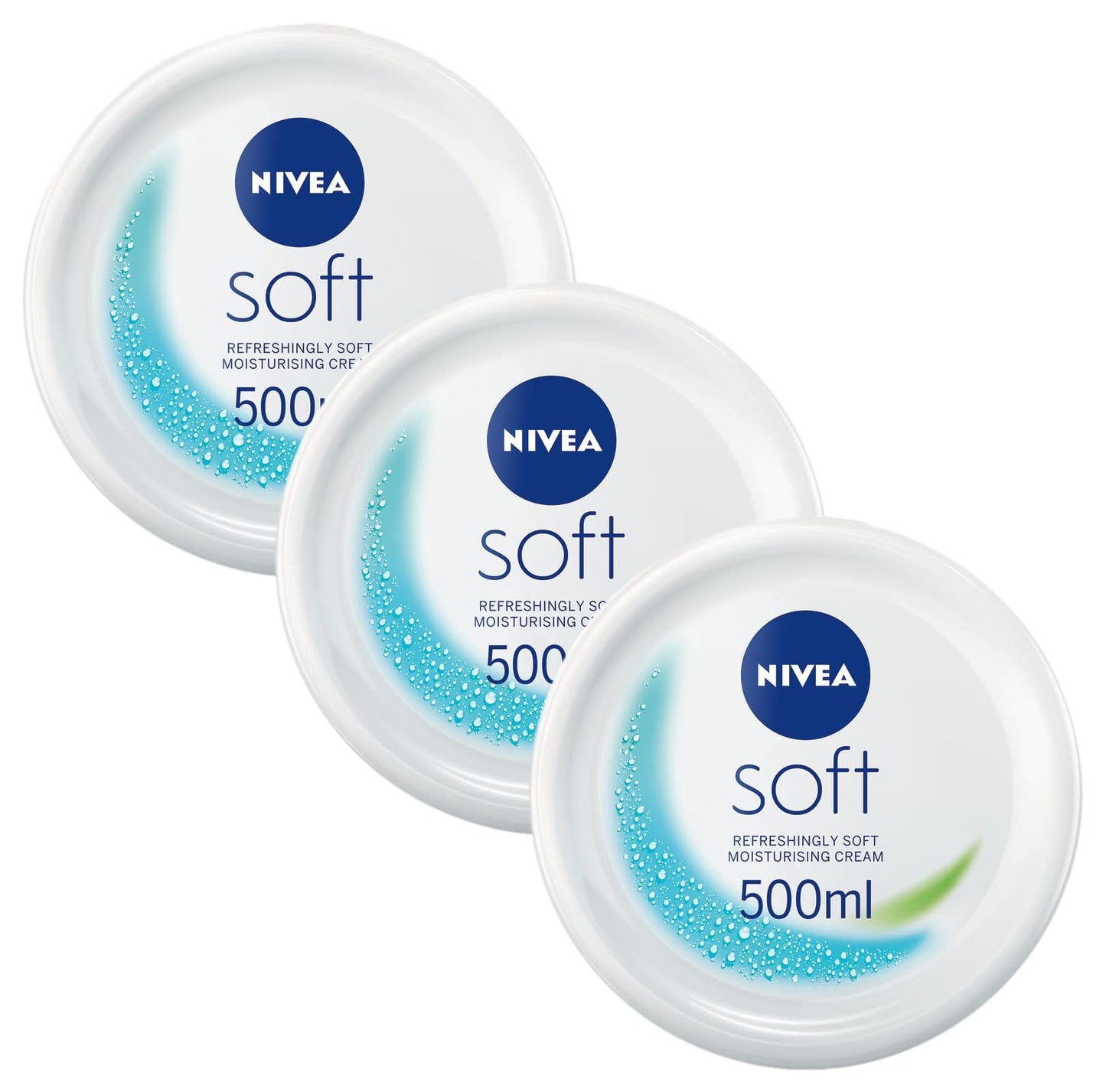 NIVEA Soft Moisturising Cream (500ml), A Moisturising Cream for Face, Body and Hands with Vitamin E and Jojoba Oil, Hand Cream Moisturises Deeply, All-Purpose Day Cream, 500 ml (Pack of 1) white