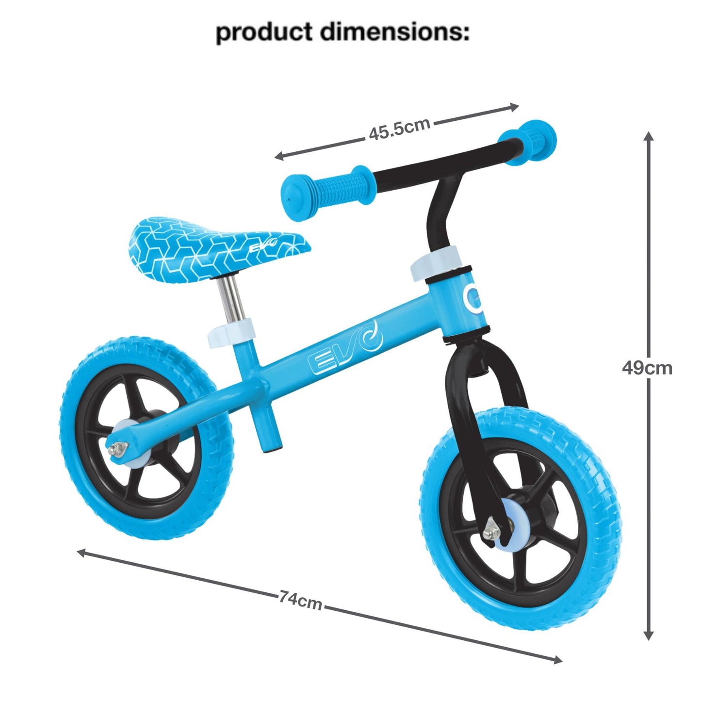 EVO Children's Balance Bike | Adjustable Seat Height | Lightweight Kids' Walking Bike, Toddler Training Bicycle For Boys And Girls 2+