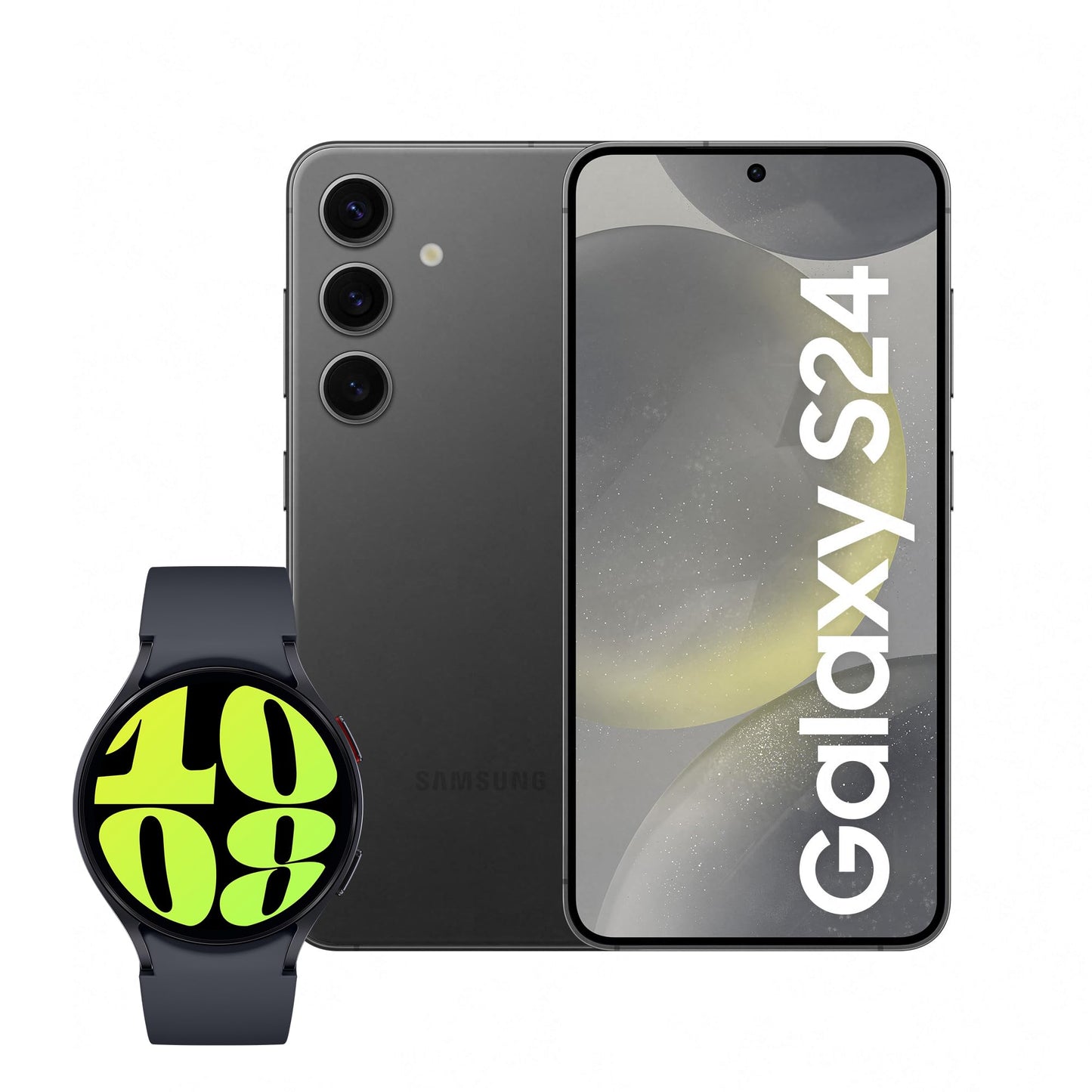 Samsung Galaxy S24+, AI Android Smartphone, 12GB RAM, 512GB Storage, 50MP Camera, Large display, Onyx Black, 3 Year Manufacturer Extended Warranty with Watch6 Smart Watch, BT, 44mm (UK Version)