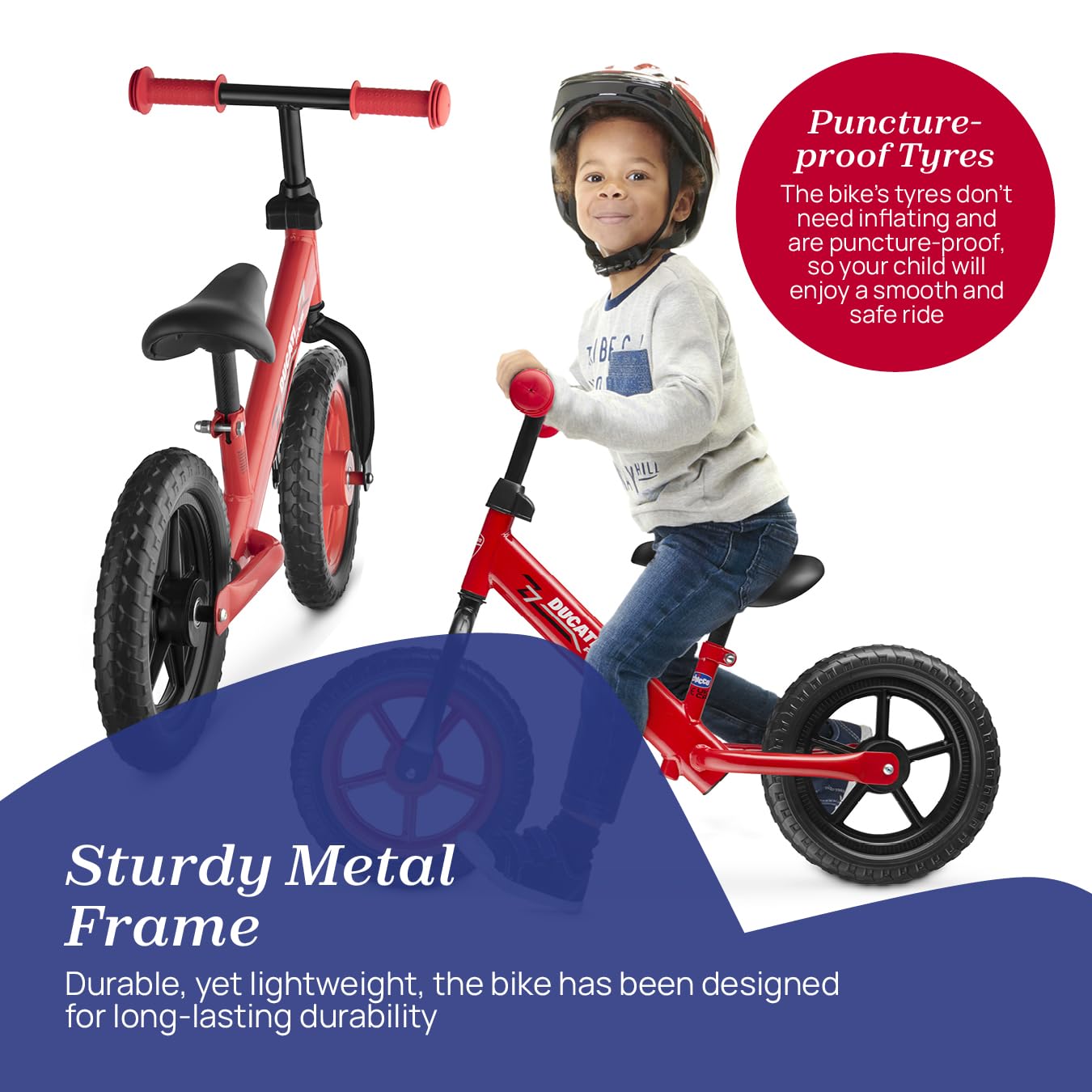 Chicco Red Bullet Toddler Balance Bike 2 to 5 Years Old, No Pedal Walking Girls and Boys Bike. Ideal First Bike, Birthday Gift and Outdoor Toy