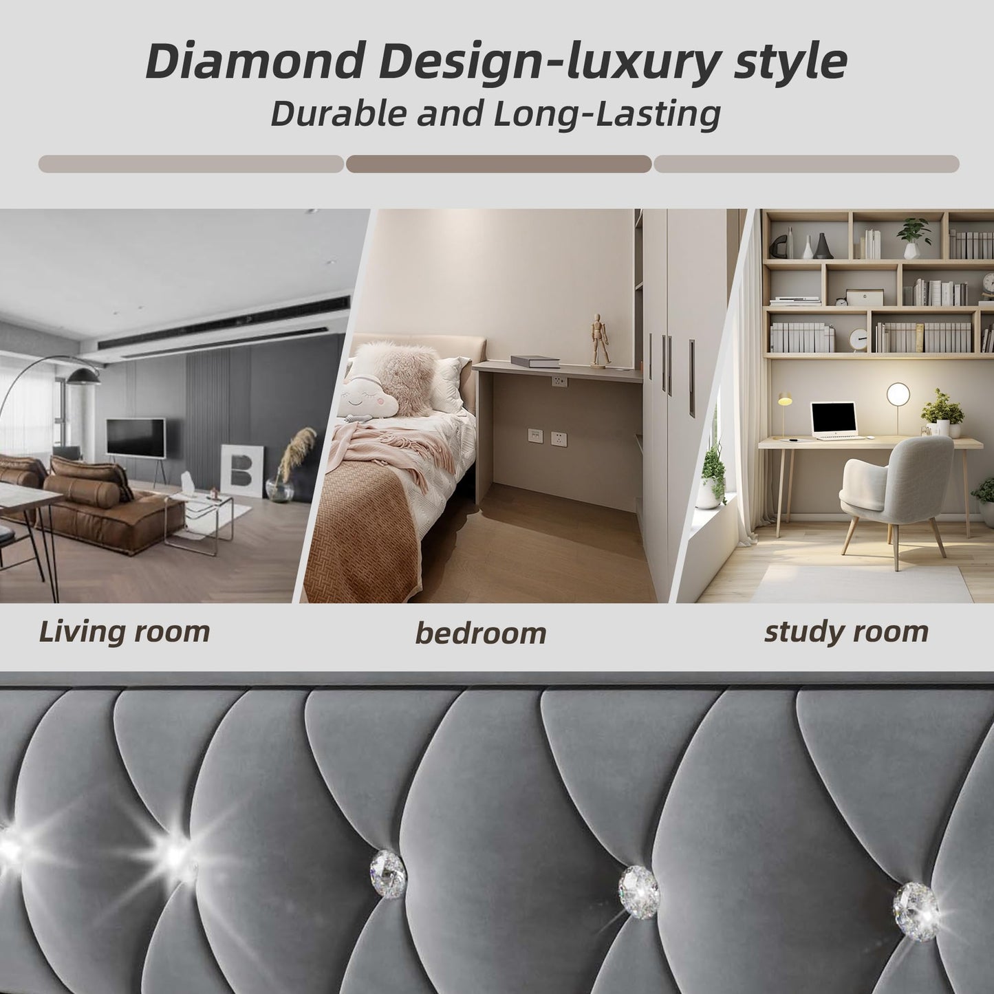 Jtyca Daybed, Trundle Bed, Upholstered Single Bed with Pull Out Bed, Sofa Bed with USB-Type C-Charging Sations, Pull Out Trundle for Living Room and Bedroom, 90 x 190 cm, Velvet, Grey, (No Mattress)