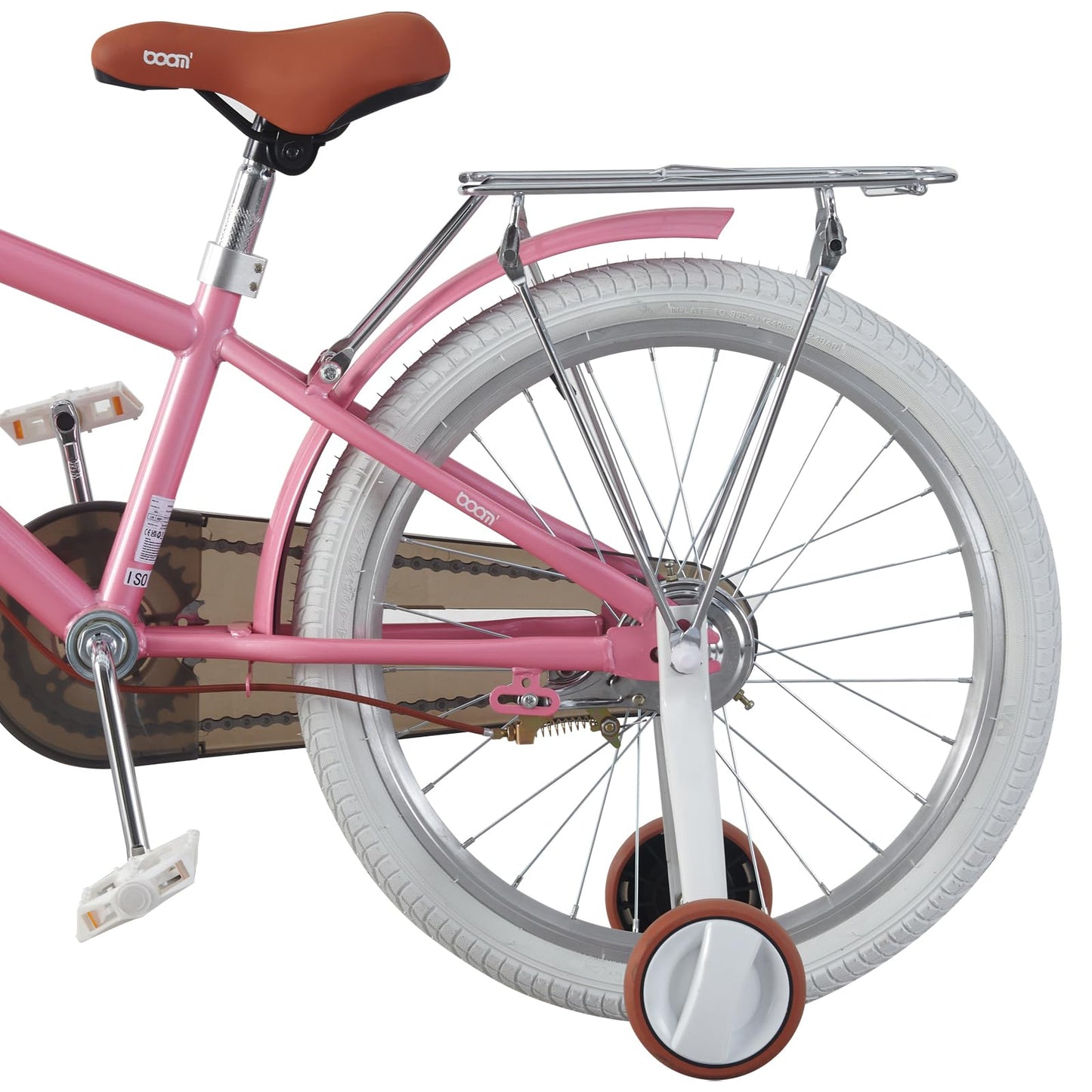 BSTSEL Kids Bike 16" 18" 20" 22" Pink Girls Children Bicycle with Basket, Silent Stabilizers Training Wheels and Double Brakes Ages 5-14 Years Old Children Bike 16-22 inch Bike Gift