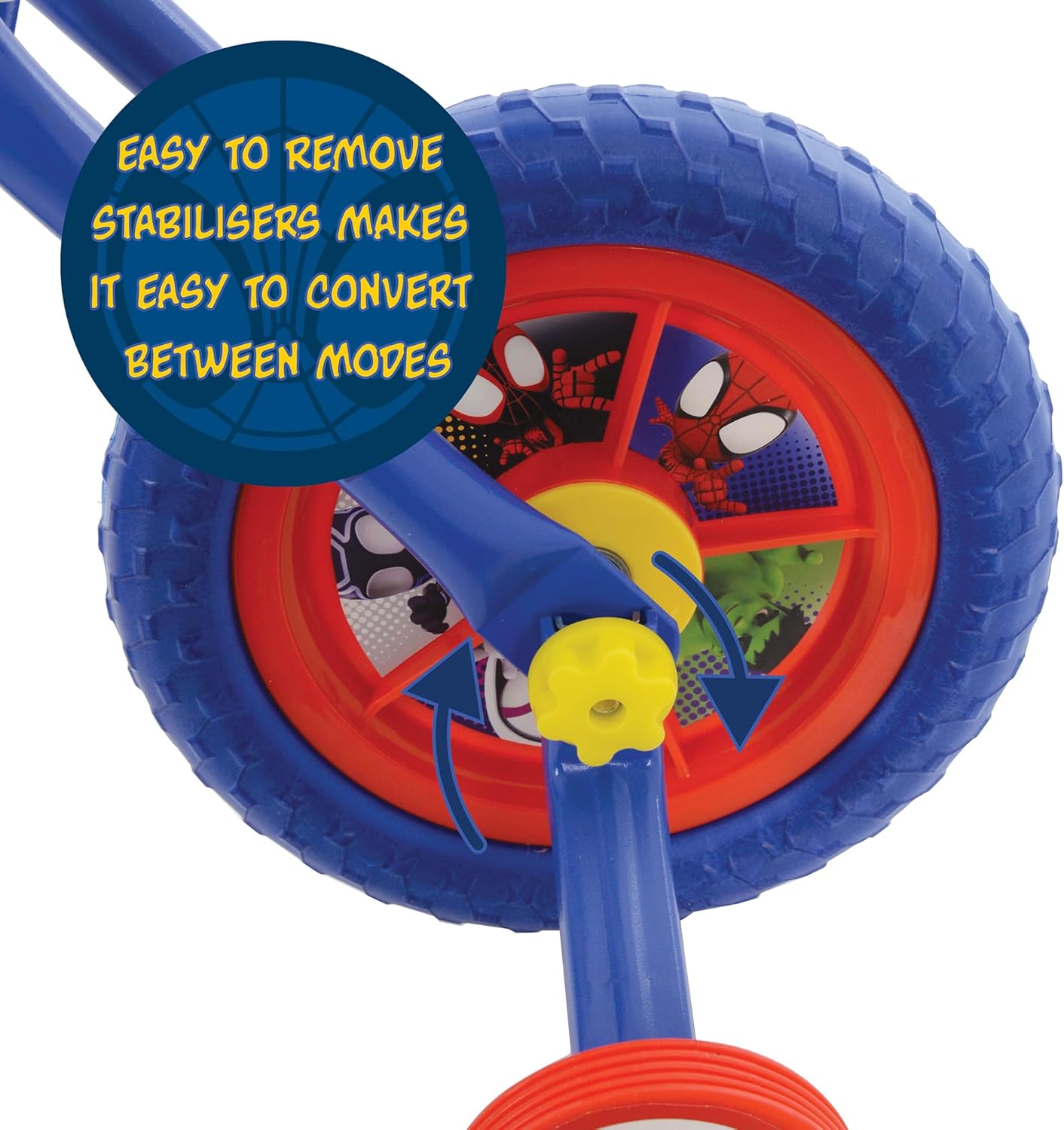 Spidey & His Amazing Friends 2-In-1 Training Toddler Bike - Convertible Training and Balance Bike for 2+ Years Girls & Boys with Removable Pedals and Stabilisers - Adjustable 10 Inches Bikes for Kids