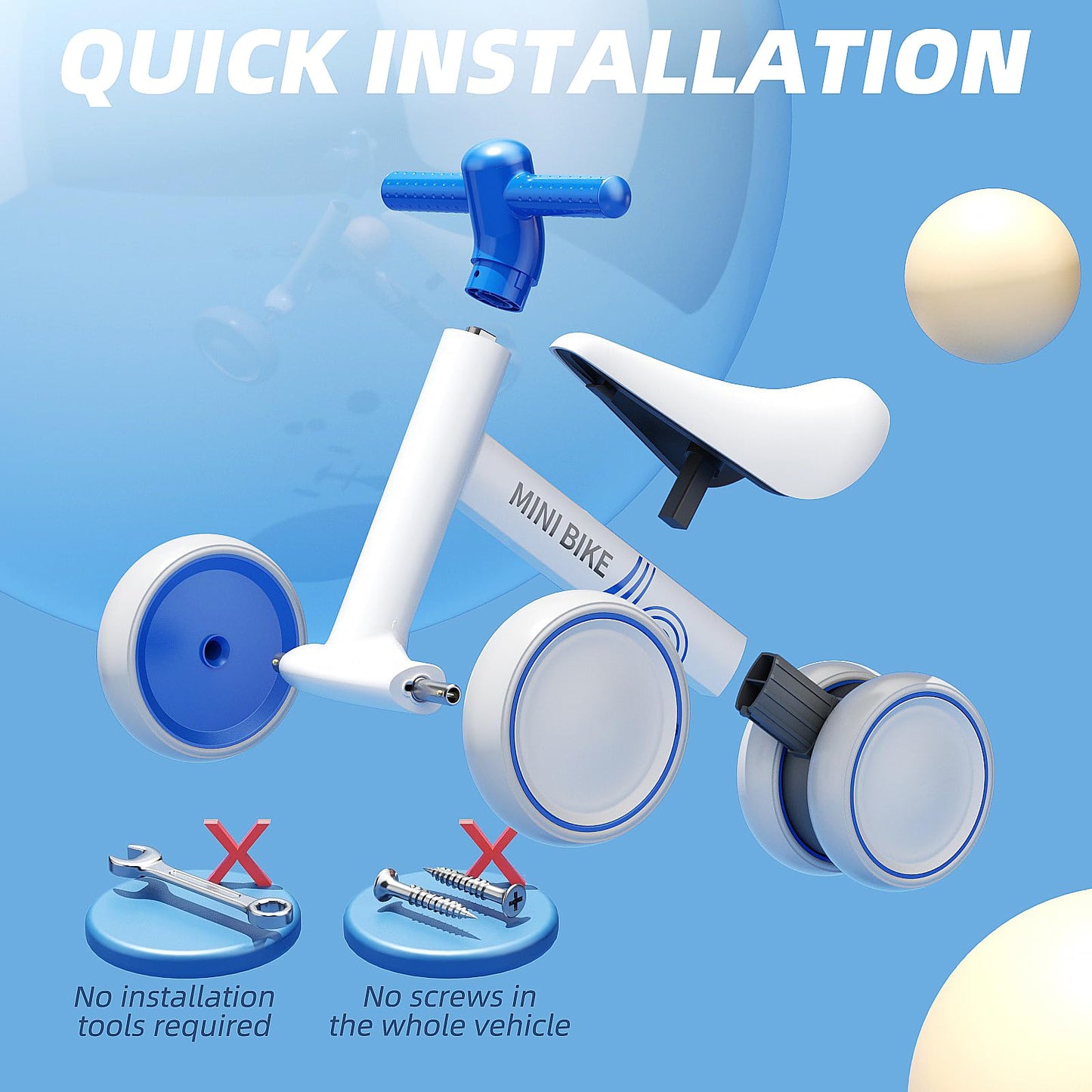 FAYDUDU Balance Bike for 1 Year Old Ride On Toy for 1 2 Years Old First Bike for Girls Boys Baby Bike Walker No Pedals Toddler Trike for 10-24 Months