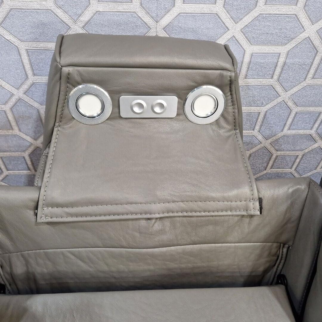 Orlando - Electric Recliners Sofa With Cupholders - 3+2 Seater Sofa Grey/LED Lights/Wireless Charging (Grey)