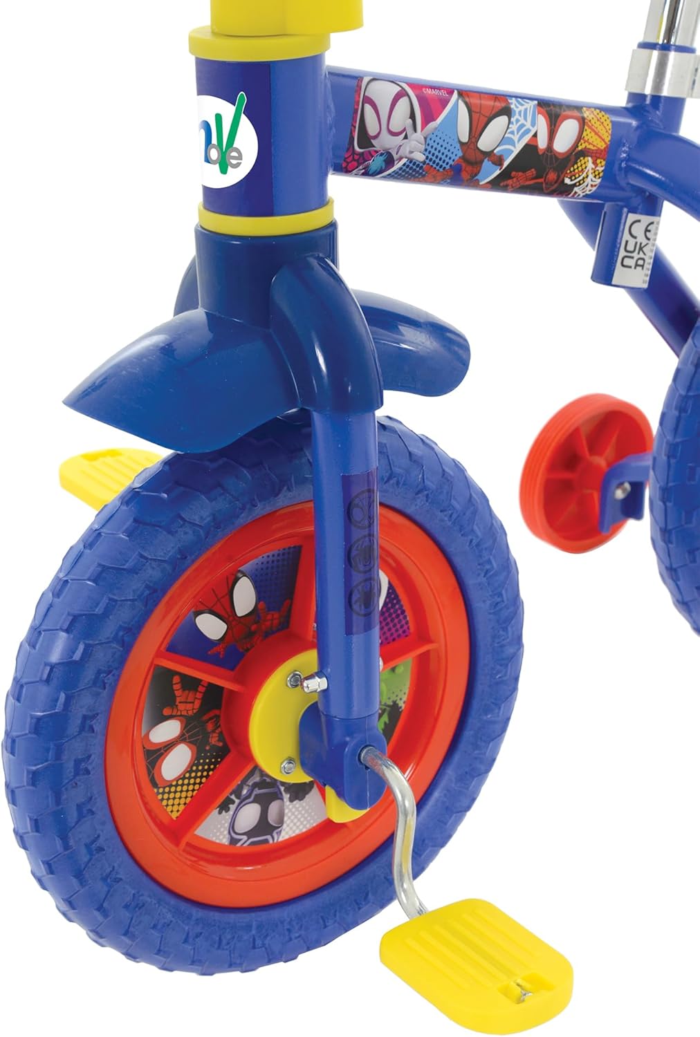 Spidey & His Amazing Friends 2-In-1 Training Toddler Bike - Convertible Training and Balance Bike for 2+ Years Girls & Boys with Removable Pedals and Stabilisers - Adjustable 10 Inches Bikes for Kids