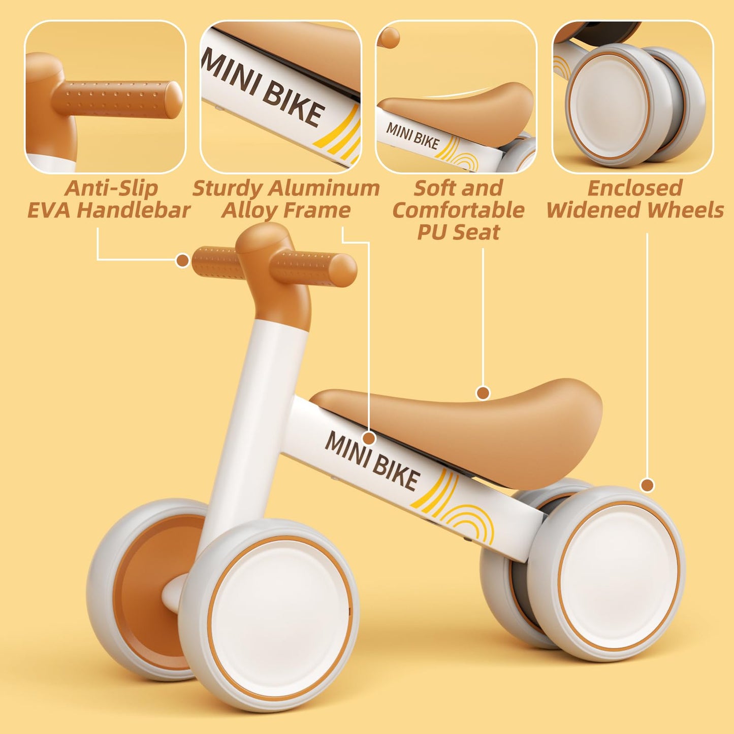 FAYDUDU Balance Bike for 1 Year Old Ride On Toy for 1 2 Years Old First Bike for Girls Boys Baby Bike Walker No Pedals Toddler Trike for 10-24 Months