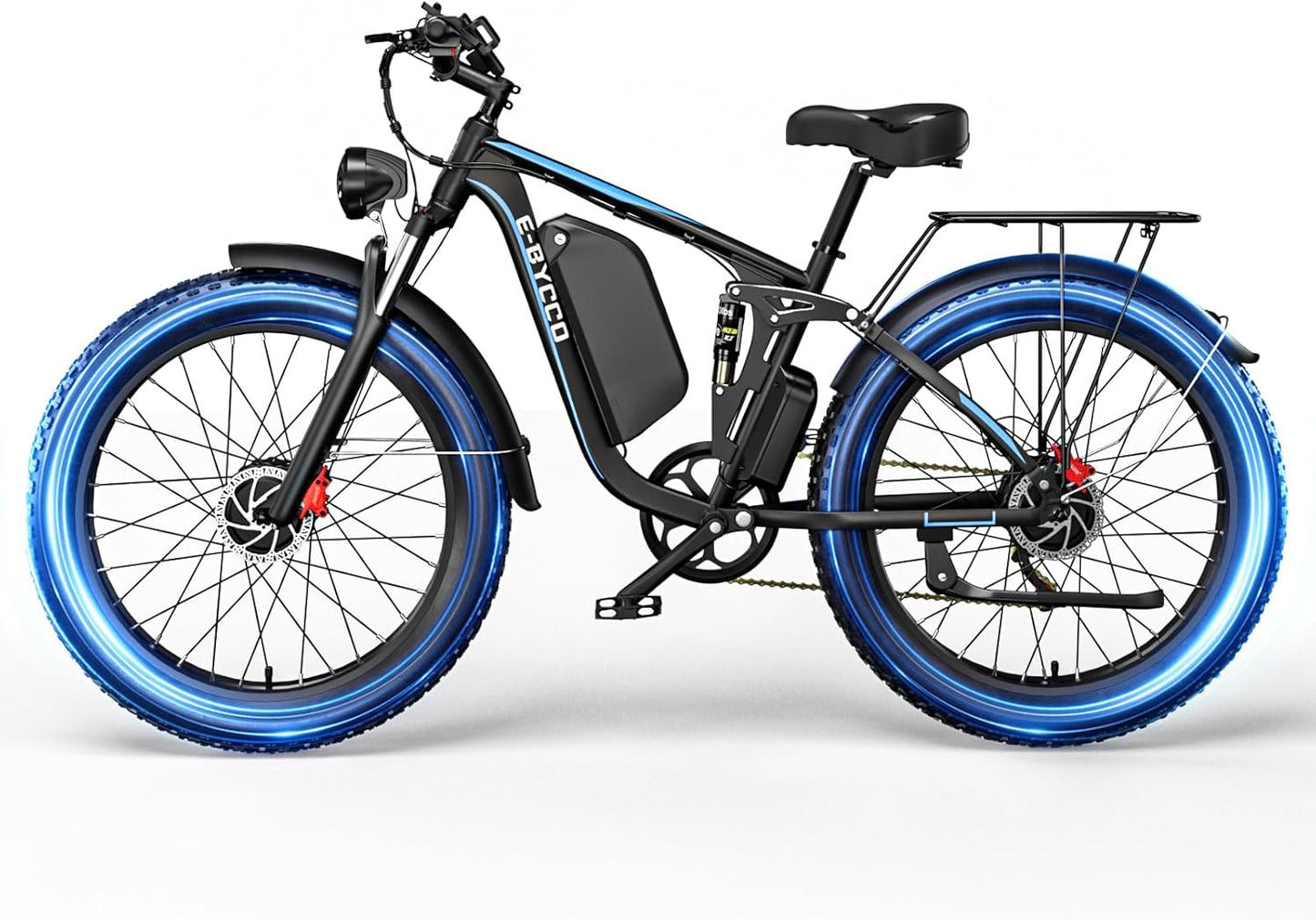 Snokco EB7Pro Electric Bike Dual Motor Adult Electric Bike Battery 52V 23Ah Hydraulic Disc Brake 26 Inch Suspension Fat Tire All Terrain Electric Bike