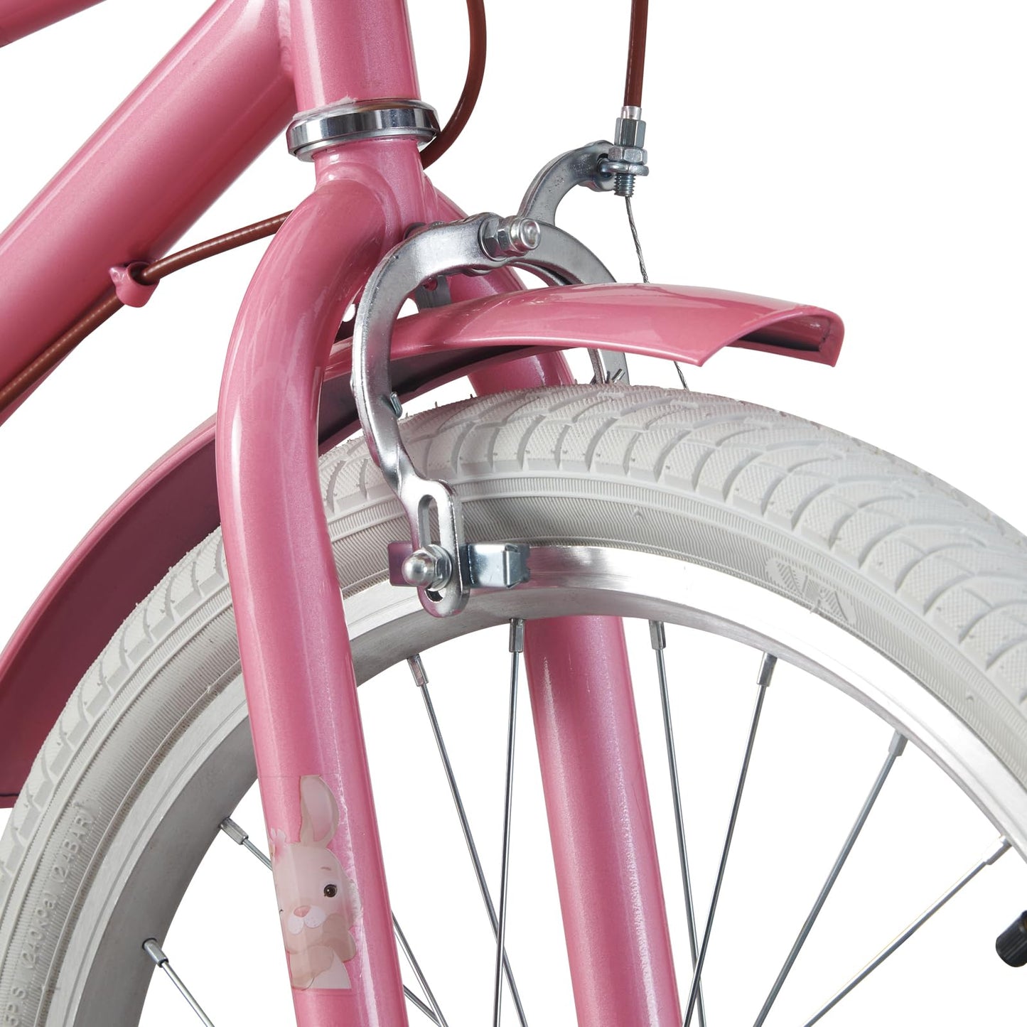 BSTSEL Kids Bike 16" 18" 20" 22" Pink Girls Children Bicycle with Basket, Silent Stabilizers Training Wheels and Double Brakes Ages 5-14 Years Old Children Bike 16-22 inch Bike Gift