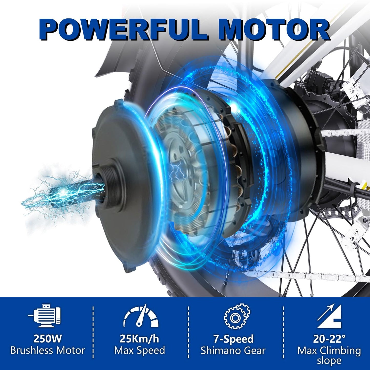 iENYRID E-bike Electric Bike for Adults,13Ah/17Ah Battery 30-90Km Range,250W Motor Hidoes E Bike for Men Women Electric Urban Bike Adults,20"/27.5" Fat Tire Electric Bike 7-Speed