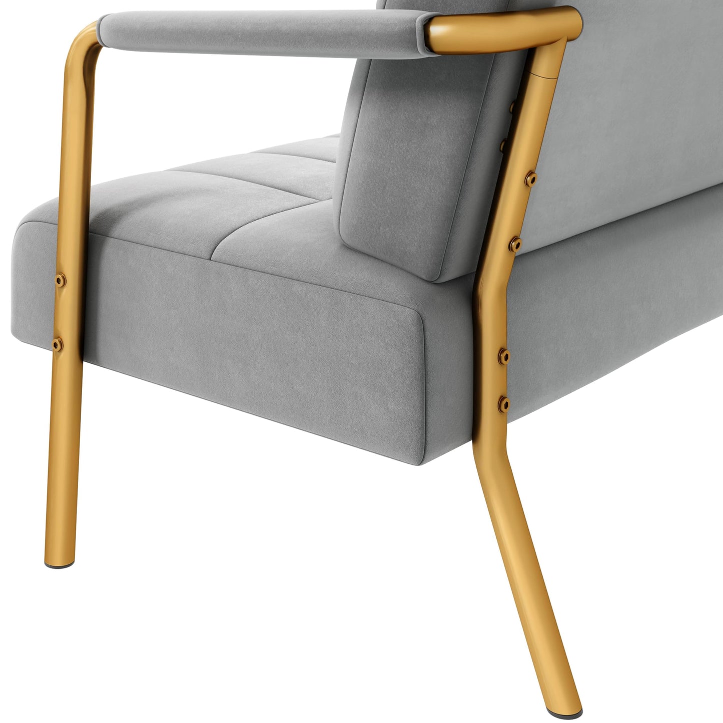 Yaheetech 2 Seater Modern Sofa Velvet Fabric Loveseat with Gold-tone Metal Arms and Legs for Bedroom, Home Office, Studio, Living Room Furniture Pink