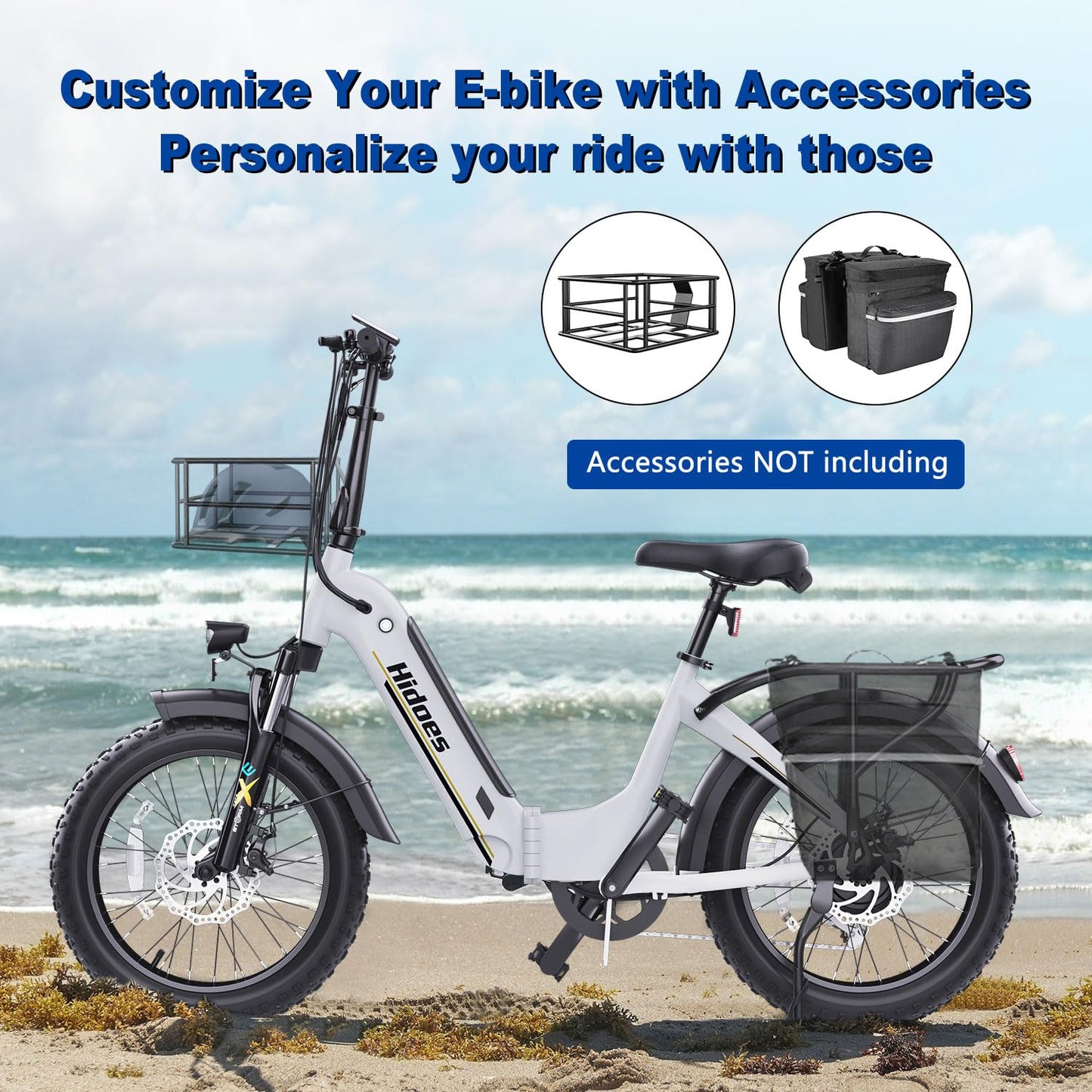 iENYRID E-bike Electric Bike for Adults,13Ah/17Ah Battery 30-90Km Range,250W Motor Hidoes E Bike for Men Women Electric Urban Bike Adults,20"/27.5" Fat Tire Electric Bike 7-Speed