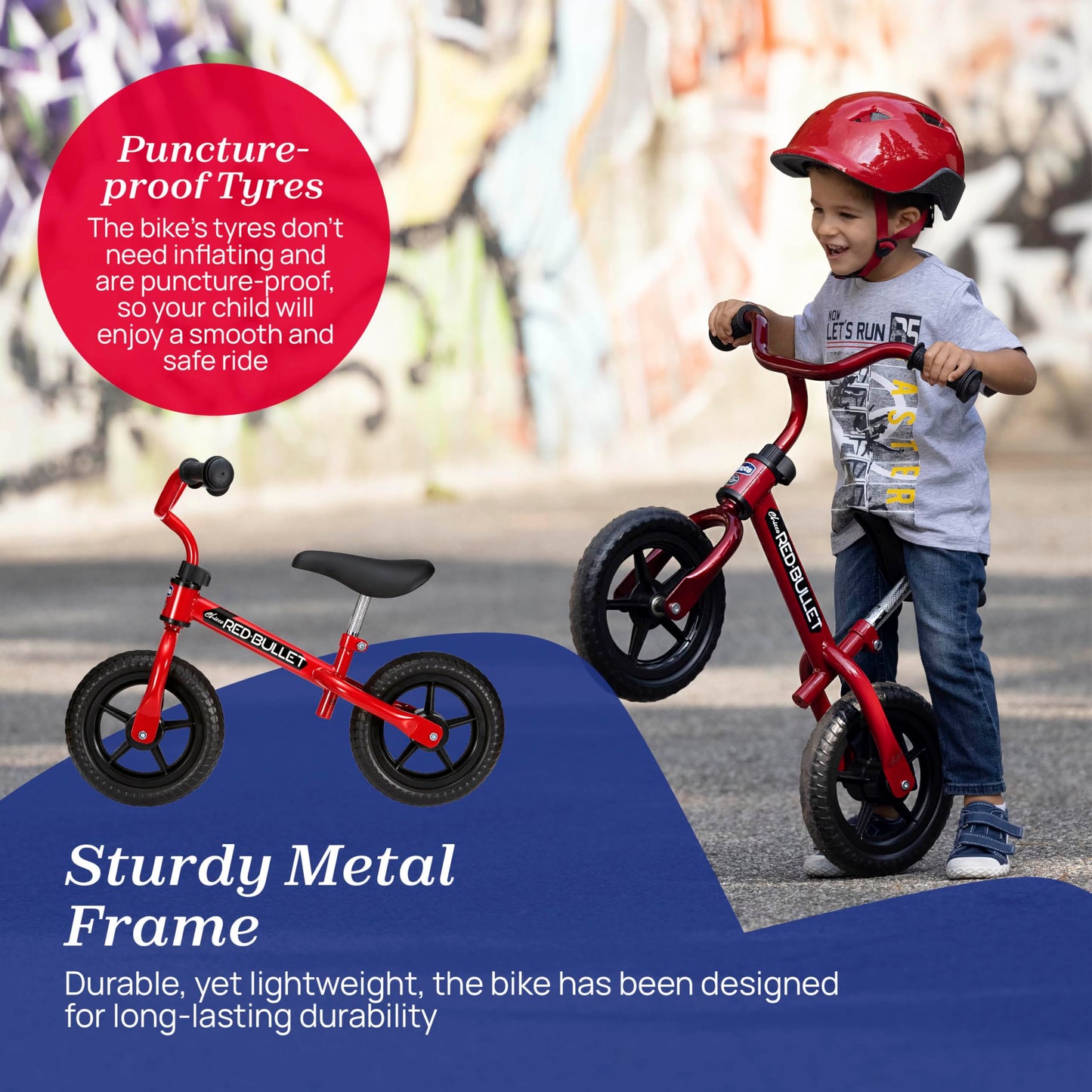 Chicco Red Bullet Toddler Balance Bike 2 to 5 Years Old, No Pedal Walking Girls and Boys Bike. Ideal First Bike, Birthday Gift and Outdoor Toy