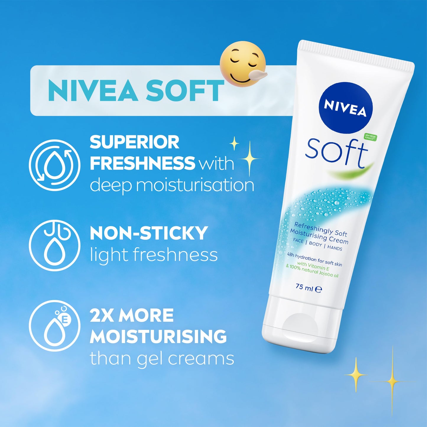 NIVEA Soft Moisturising Cream (500ml), A Moisturising Cream for Face, Body and Hands with Vitamin E and Jojoba Oil, Hand Cream Moisturises Deeply, All-Purpose Day Cream, 500 ml (Pack of 1) white