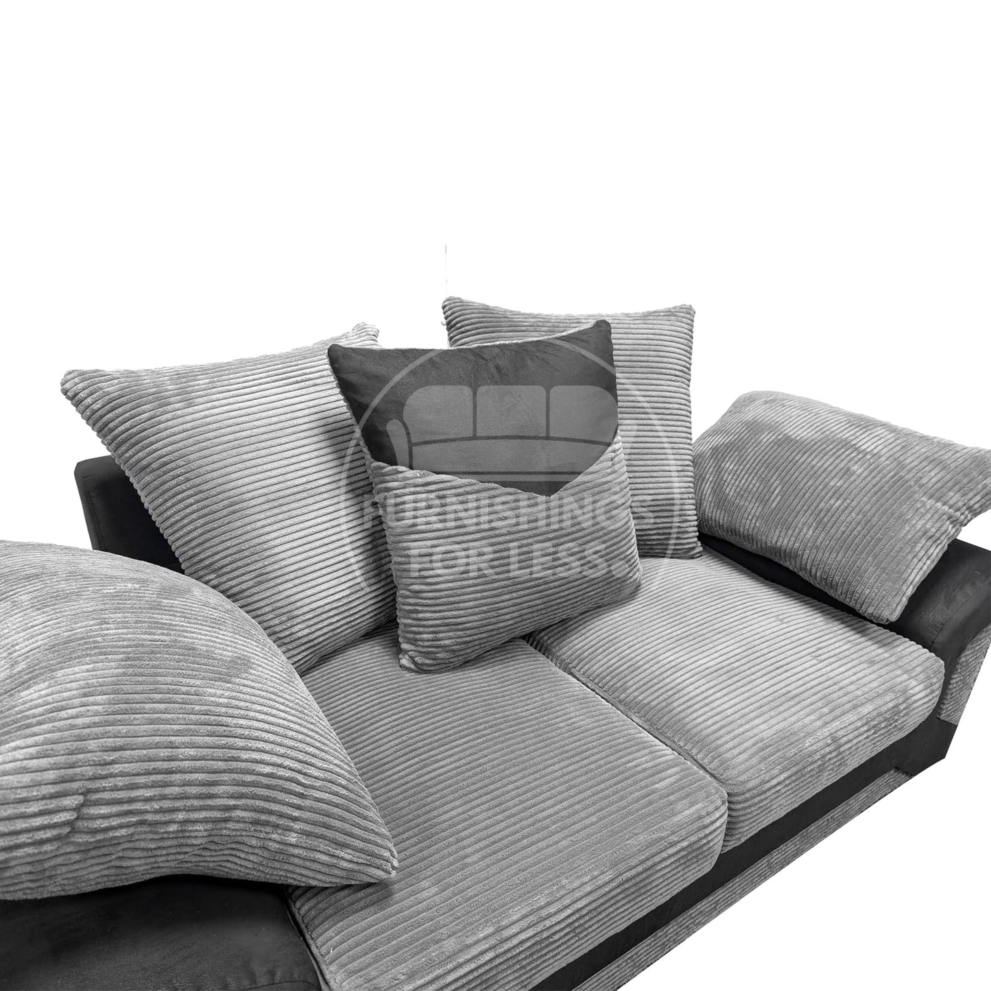 New Large Dino Black and Grey 3 Seater sofa (Black and Grey, 3 Seater)