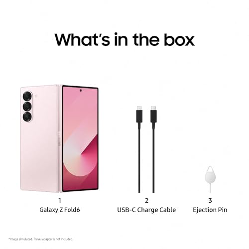 Samsung Galaxy Z Fold6 AI Smartphone, Unlocked Android Smartphone, 1TB Storage, Pink and Watch Ultra, Smart Watch, Dark Grey (UK Version)