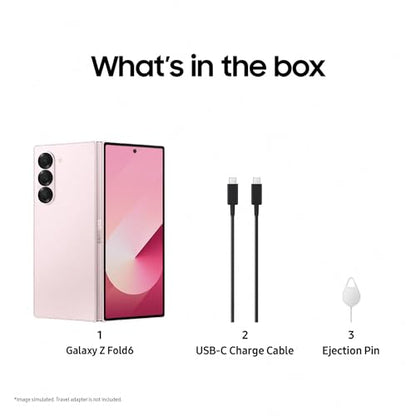 Samsung Galaxy Z Fold6 AI Smartphone, Unlocked Android Smartphone, 1TB Storage, Pink and Watch Ultra, Smart Watch, Dark Grey (UK Version)