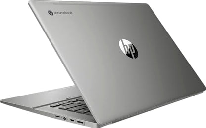 HP Chromebook 14" | Intel Processor N100 Processor| 4 GB RAM | 128 GB Flash Storage | Intel UHD Graphics | HD Display | Up to 12hrs battery | Chrome OS | Dual Speakers | Glacier Silver | 14a-nf0002sa