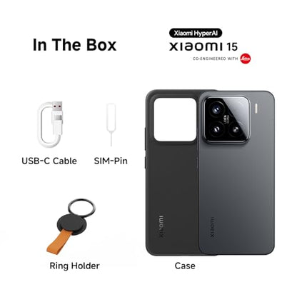 Xiaomi 15 Ultra Smartphone, 16+512GB, Black, 100mm Leica 200MP super telephoto, 5410mAh battery, 90W HyperCharge, HyperAI (No power adapter included)