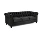 Chesterfield Sofa Velvet Upholstered Couch in 2 Seater or 3 Seater Fabric Sofa in Grey, Blue, Black, Green, Gold (2 Seater, Black)