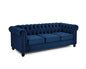 Chesterfield Sofa Velvet Upholstered Couch in 2 Seater or 3 Seater Fabric Sofa in Grey, Blue, Black, Green, Gold (2 Seater, Black)