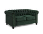 Chesterfield Sofa Velvet Upholstered Couch in 2 Seater or 3 Seater Fabric Sofa in Grey, Blue, Black, Green, Gold (2 Seater, Black)