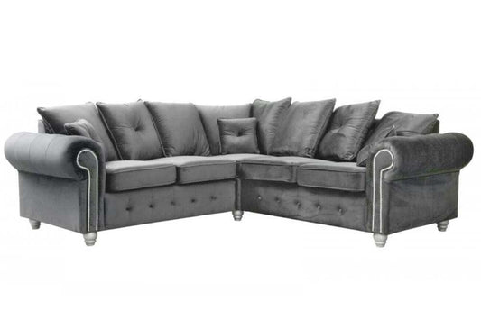 Hugo Sofa | 3 Seater 2 Seater Corner Sofa | Plush Velvet Grey | Living Room | Warranty Included… (3+2 Seater)