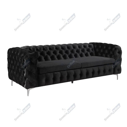 Snooze Monaco 3 and 2 Seater Sofa Sets, Corner Sofas For Living Room, Upholstered Plush Fabric 3 Seater Velvet Sofas (Royal Blue Velvet, 3+2 Seater)
