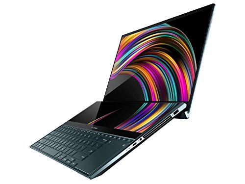 ASUS ZenBook Pro Duo UX581 15.6” 4K UHD NanoEdge Bezel Touch, Intel Core i7-9750H, 16GB RAM, 1TB PCIe SSD, GeForce RTX 2060, Innovative ScreenPad Plus, Windows 10 Pro - UX581GV-XB74T, Celestial Blue