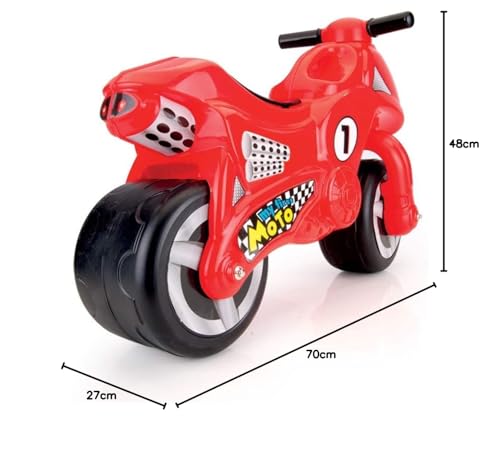 Dolu Toddler Push Powered Motorcycle Indoor and Outdoor Ride On Balance Kids Play Toy Bike with Handlebars and 2 Large Rubber Wheels, 70 x 26.5 x 49 cm; 3 Kilograms, wheel size: ‎12 Inches, Red
