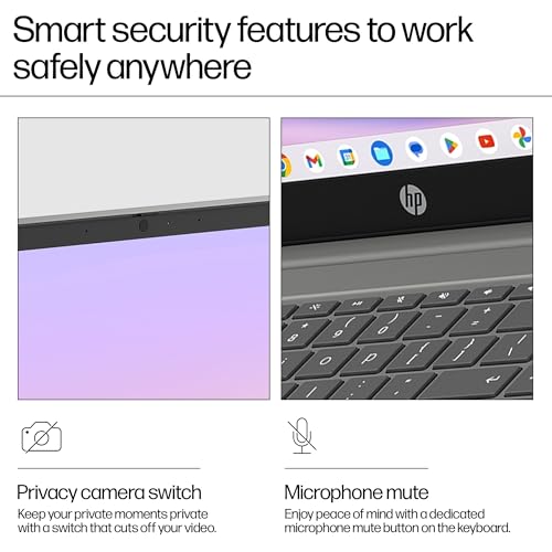 HP Chromebook 14" | Intel Processor N100 Processor| 4 GB RAM | 128 GB Flash Storage | Intel UHD Graphics | HD Display | Up to 12hrs battery | Chrome OS | Dual Speakers | Glacier Silver | 14a-nf0002sa
