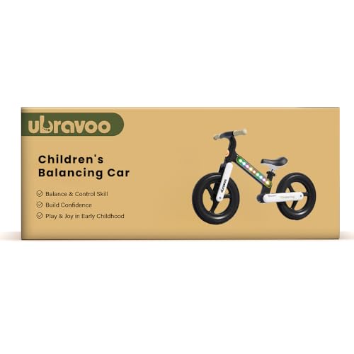 UBRAVOO Children Bike Ages 3 to 7 Years, Lightweight Nylon LED Light-Up Frame Kids' Bikes, No Pedal Beginner Training Kids Bicycle for Girls & Boys