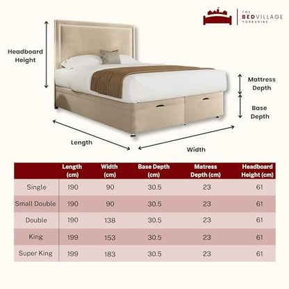 Ripon Ottoman Divan with Footboard King (5ft) Ottoman Divan Bed with 2000 Pockett Sprung Mattress | Silver Plush | Premium British Timber | Handcrafted