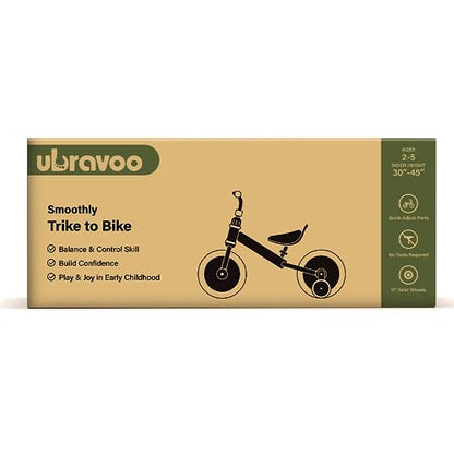 UBRAVOO Fit 'n Joy Beginner Toddler Training Bicycle, 4-in-1 Kids Balance Bike with Pedals & Training Wheels Options, Trike to Bike Riding Toys for Boys Girls 2-5