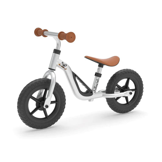 Chillafish Lightweight Kids' Balance Bike - Silver | Adjustable Seat & Handlebar Balance Bike with Puncture-Proof Wheels, a Carry Handle & Custom Moulded Seat for Toddlers | Ages 18 Months to 4 Years