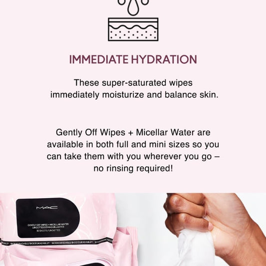 MAC, Bio Gently Off Wipes Mini, Pack of 30