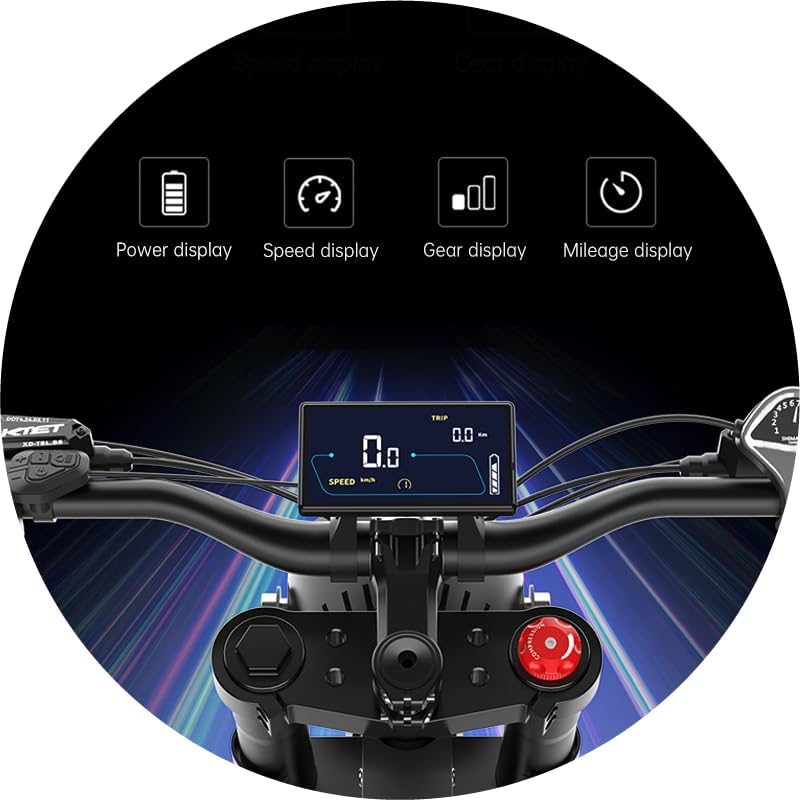 Vikzche Q EKX X21 Electric Mountain Bike, 48V 35Ah Battery, 20×4.0'' MTB Tires, Hydraulic Disc Brake, Range 100km-120km, Full Suspension, LCD Display, Dirt Bike, Electric Motorcycle