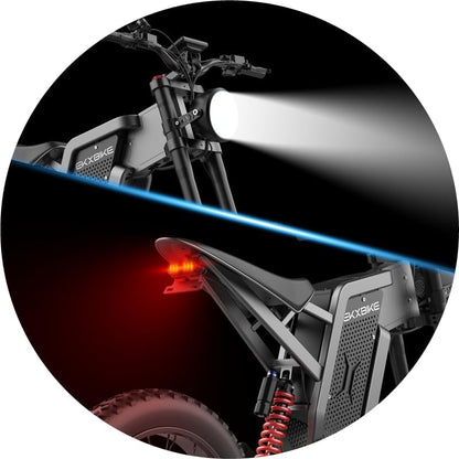 Vikzche Q EKX X21 Electric Mountain Bike, 48V 35Ah Battery, 20×4.0'' MTB Tires, Hydraulic Disc Brake, Range 100km-120km, Full Suspension, LCD Display, Dirt Bike, Electric Motorcycle