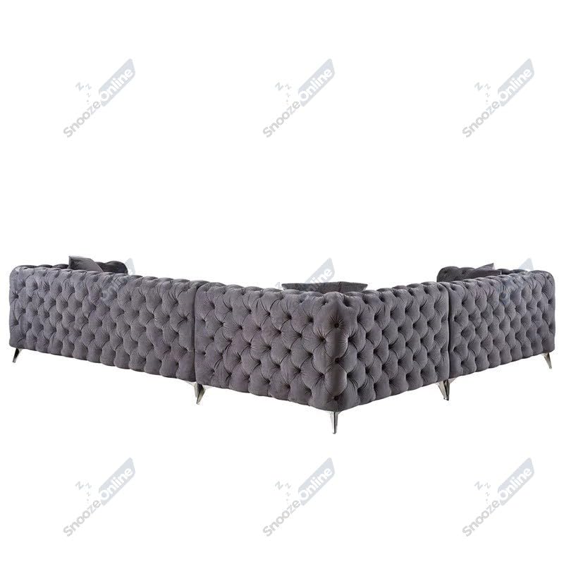 Snooze Monaco 3 and 2 Seater Sofa Sets, Corner Sofas For Living Room, Upholstered Plush Fabric 3 Seater Velvet Sofas (Royal Blue Velvet, 3+2 Seater)