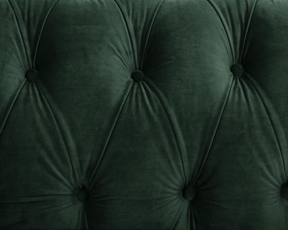 Chesterfield Sofa Velvet Upholstered Couch in 2 Seater or 3 Seater Fabric Sofa in Grey, Blue, Black, Green, Gold (2 Seater, Black)
