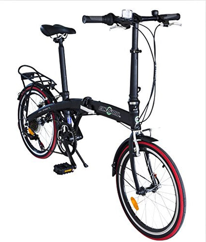 ECOSMO 20" Lightweight Alloy Folding City Bicycle Bike, 12kg, Made with 7 SP SHIMANO Gears, Small fold up size - 20AF09