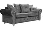Hugo Sofa | 3 Seater 2 Seater Corner Sofa | Plush Velvet Grey | Living Room | Warranty Included… (3+2 Seater)